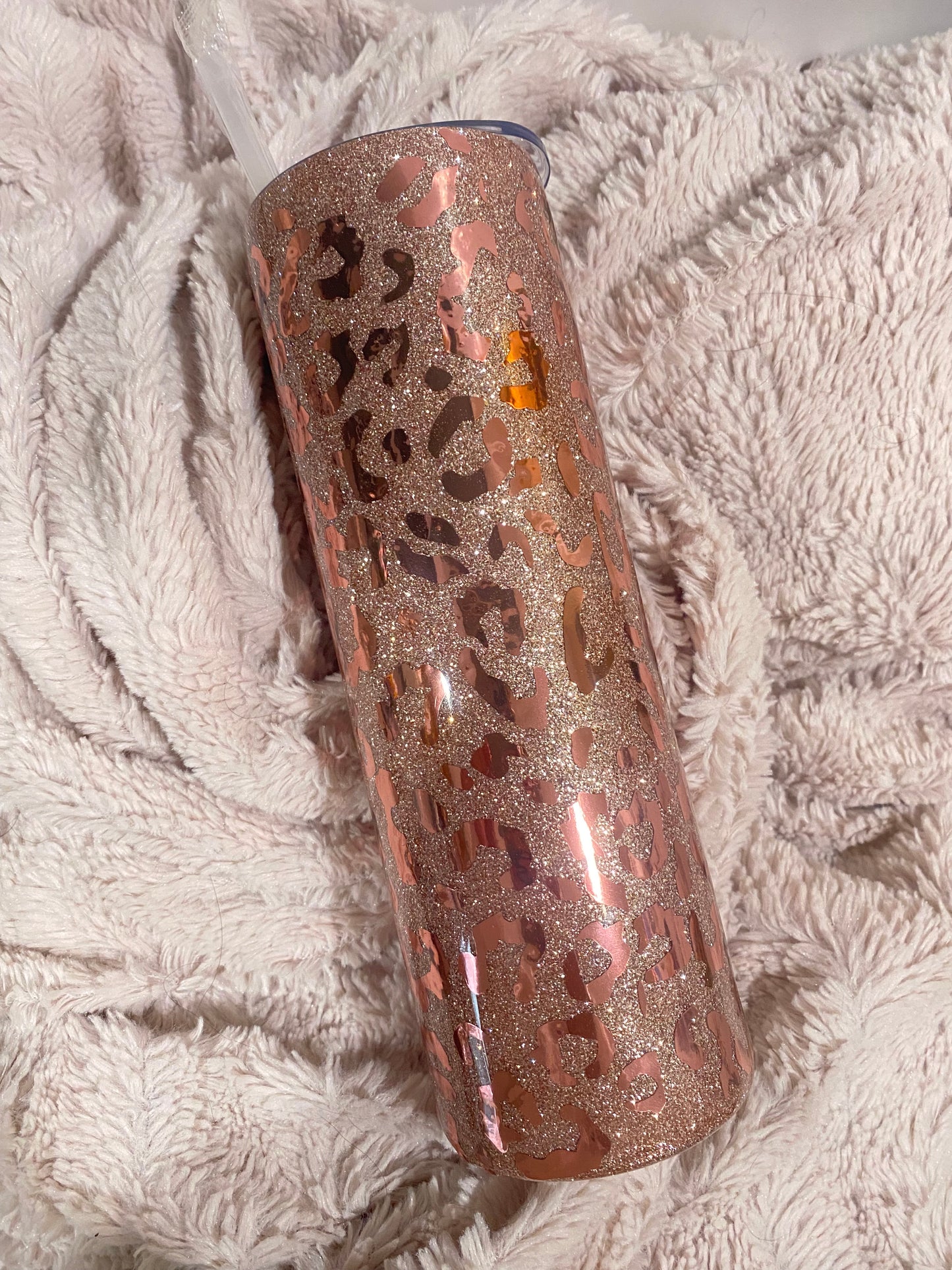 30oz Rose Gold Leopard Tumbler