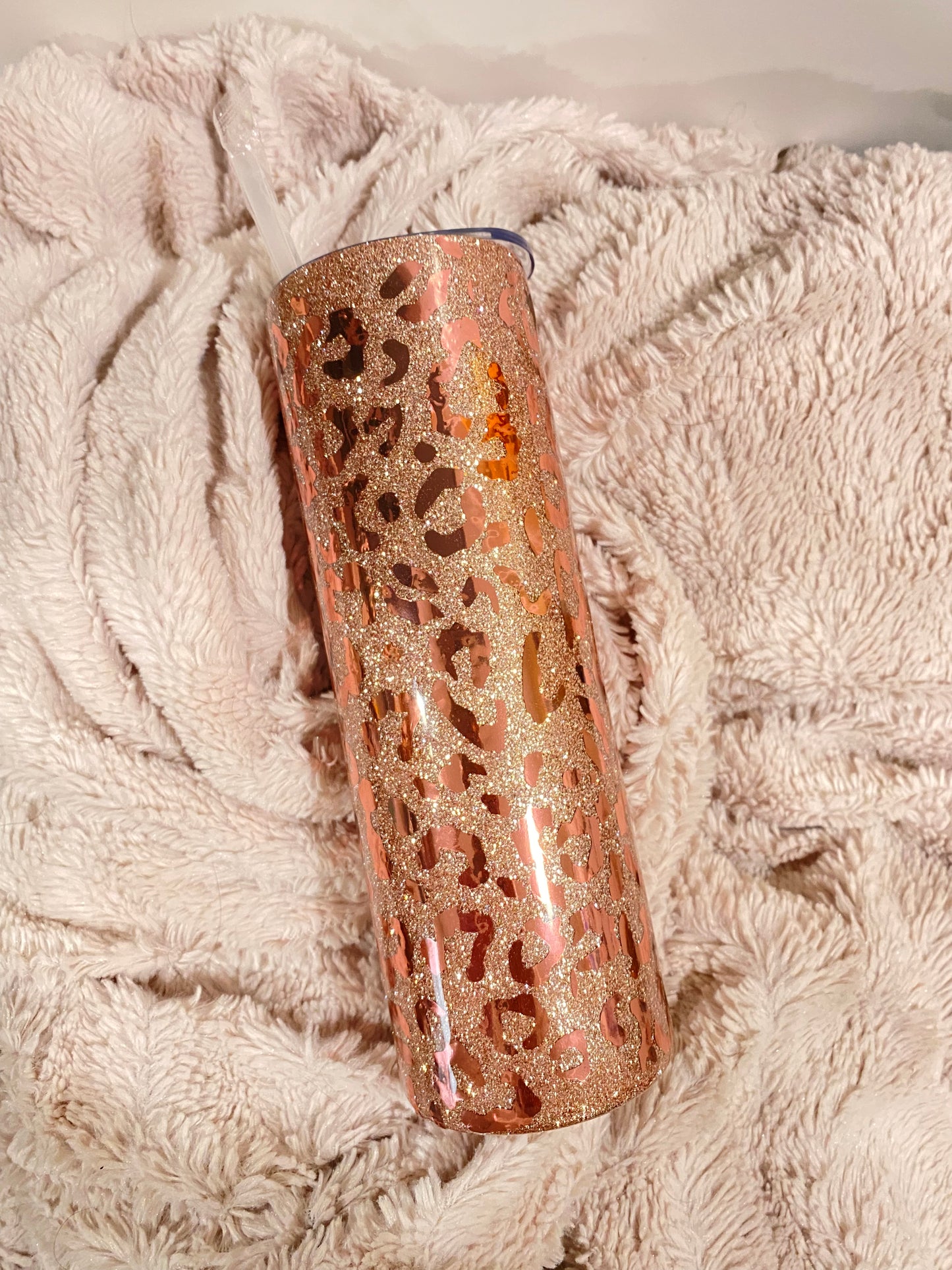 30oz Rose Gold Leopard Tumbler