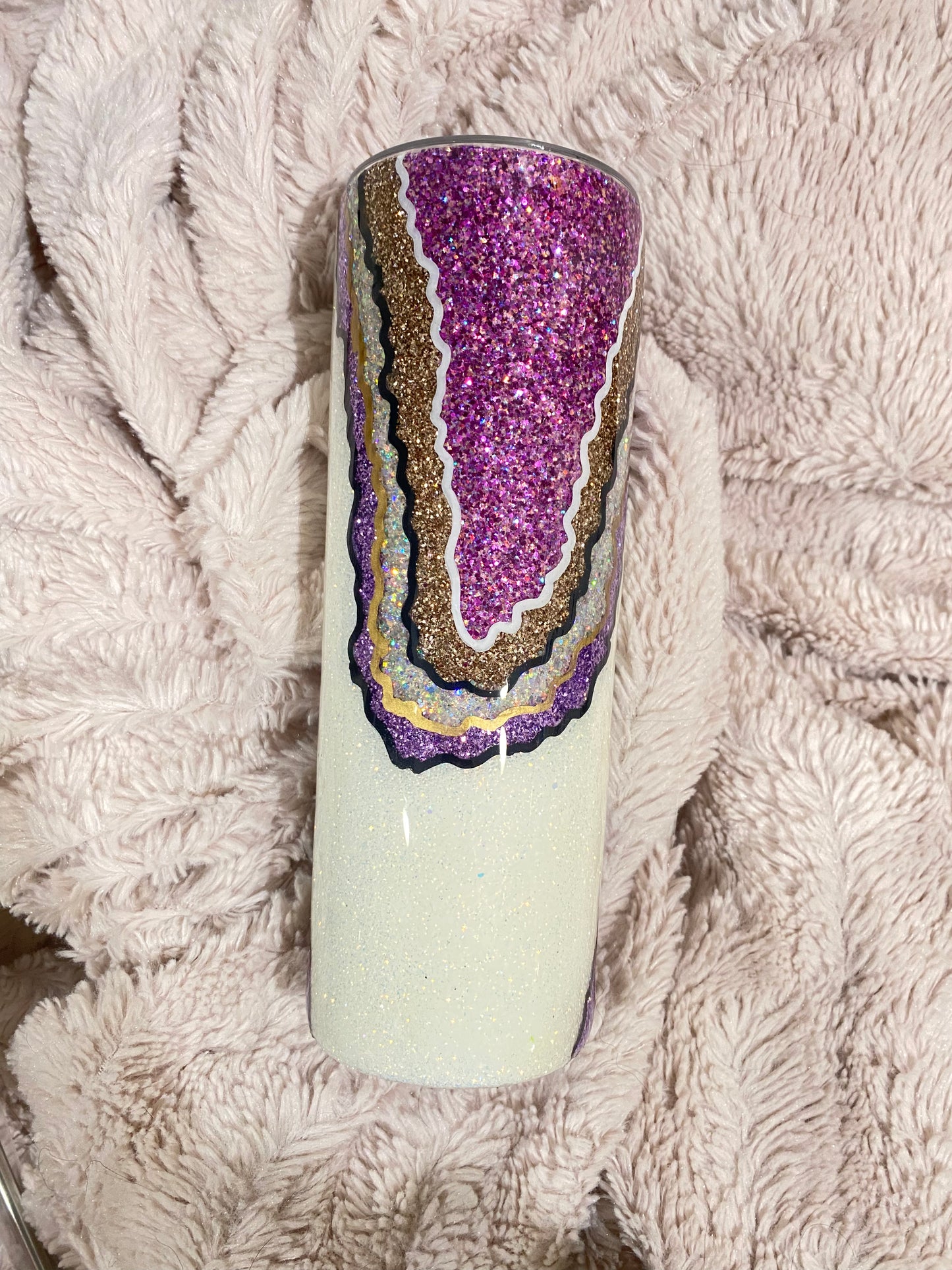 20oz Purple & Gold Geode Tumbler