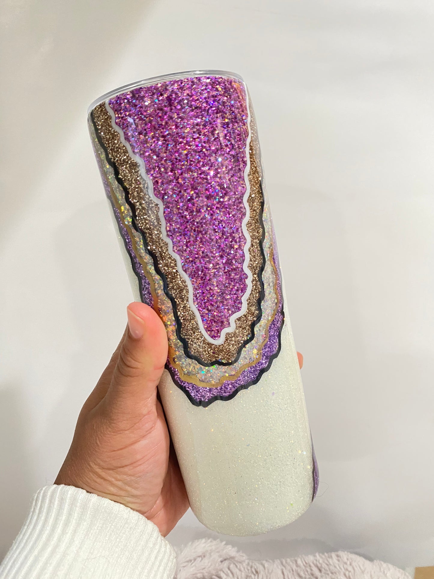 20oz Purple & Gold Geode Tumbler